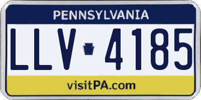 PA license plate LLV4185