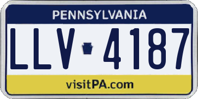 PA license plate LLV4187