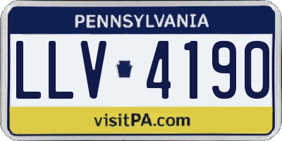 PA license plate LLV4190