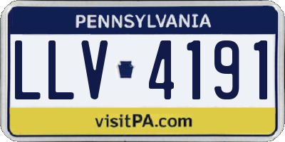 PA license plate LLV4191