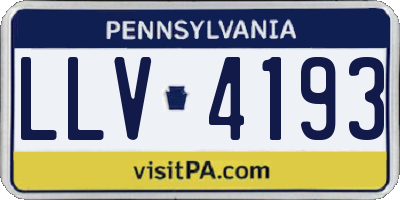 PA license plate LLV4193