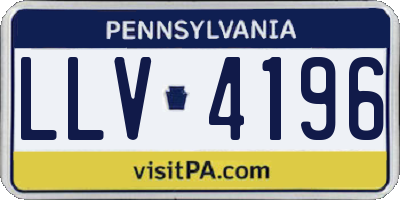 PA license plate LLV4196