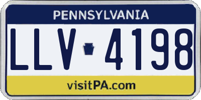 PA license plate LLV4198