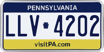 PA license plate LLV4202