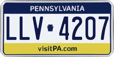 PA license plate LLV4207