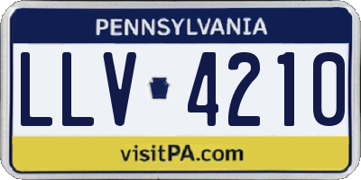 PA license plate LLV4210