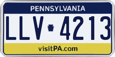 PA license plate LLV4213