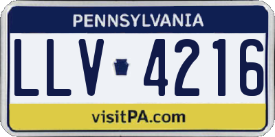 PA license plate LLV4216