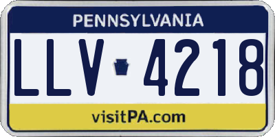 PA license plate LLV4218