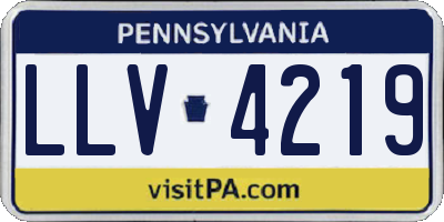 PA license plate LLV4219