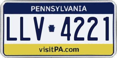 PA license plate LLV4221