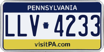 PA license plate LLV4233