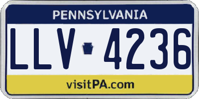 PA license plate LLV4236