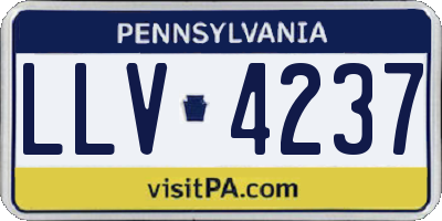 PA license plate LLV4237