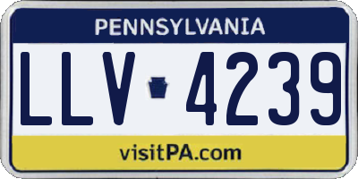 PA license plate LLV4239