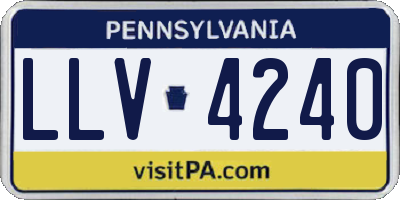 PA license plate LLV4240