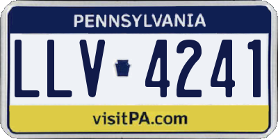 PA license plate LLV4241