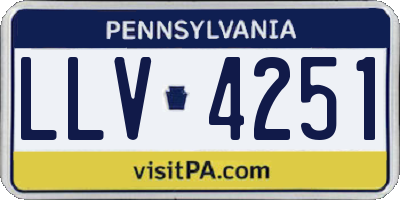 PA license plate LLV4251