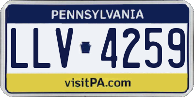 PA license plate LLV4259