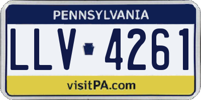 PA license plate LLV4261