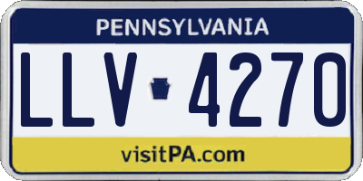PA license plate LLV4270