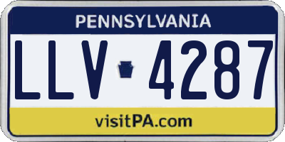 PA license plate LLV4287