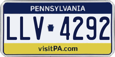 PA license plate LLV4292