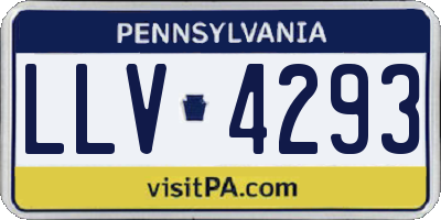 PA license plate LLV4293