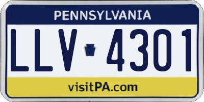 PA license plate LLV4301