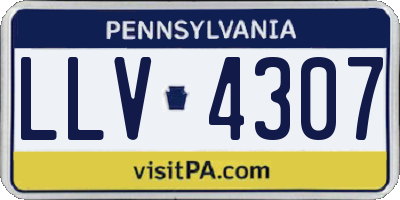 PA license plate LLV4307