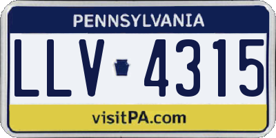 PA license plate LLV4315