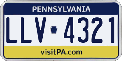 PA license plate LLV4321