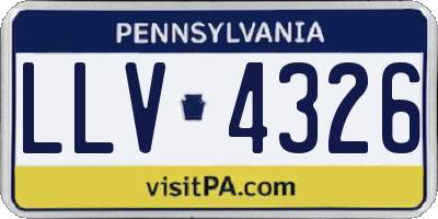 PA license plate LLV4326