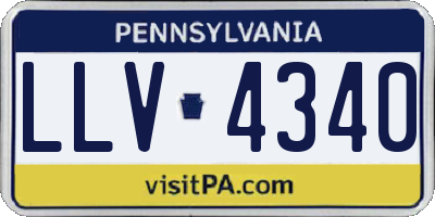 PA license plate LLV4340