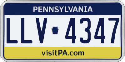 PA license plate LLV4347