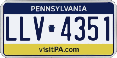 PA license plate LLV4351