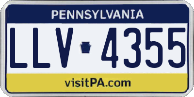 PA license plate LLV4355