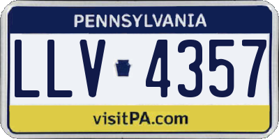PA license plate LLV4357