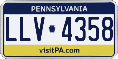 PA license plate LLV4358