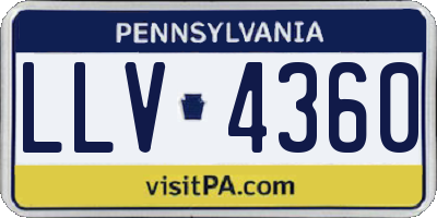 PA license plate LLV4360