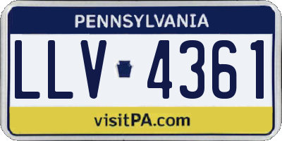 PA license plate LLV4361