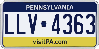 PA license plate LLV4363