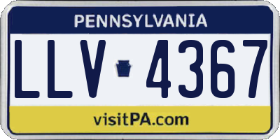 PA license plate LLV4367