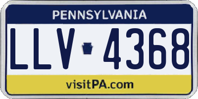 PA license plate LLV4368