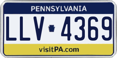 PA license plate LLV4369