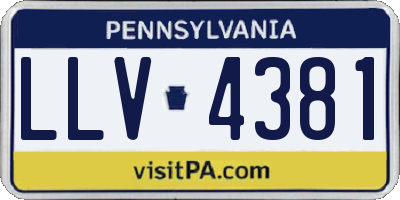 PA license plate LLV4381