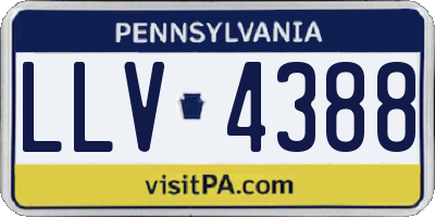 PA license plate LLV4388