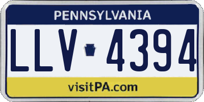 PA license plate LLV4394
