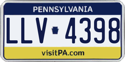 PA license plate LLV4398