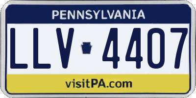 PA license plate LLV4407